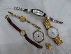 Collection of watches and a watch head, ladies and gents, makes including Gucci, Pulsar and Sekonda,