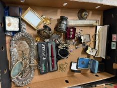 A collection of vintage costume jewellery including rings, bracelets, pendants, brooches, Parker