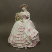 Coalport lady figurine in The Four Flowers, Rose CW127, limited edition. (H: 25cm)