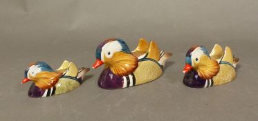 A trio of Beswick Peter Scott graduated mandarin ducks to include 1519-1, 1519-2 and 1519-3 (3).