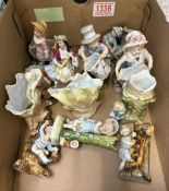 A collection of German Conta and Boehme porcelain match strikers. 11 in total. (1 tray).