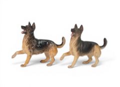 Beswick Alsatian - Standing in Gloss & Matt. Model 3073. Height 14.5 cm. (2)