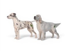 Beswick English Setter & Dalmatian - Large with Original Green Sticker. Model 973 & 962. (2)