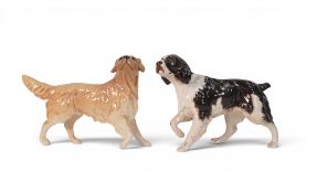 Beswick Springer Spaniel & Golden Retriever. Model 3135. (2)