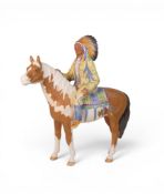 Rare Beswick Mounted Indian in Matt. Model 1391. Height 21.5cm