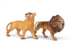 Beswick Lion - Facing Right and Lioness - Facing Right. Model 2089 & 2097. (2)