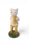 Rare Beswick Trial/Prototype of Rupert Bear with White Jumper and Green Base. Model 1981. Height