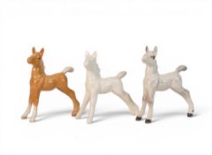 Beswick Small Stretched Foals in Palomino, Grey & White Satin. Model No 763. Height 9cm