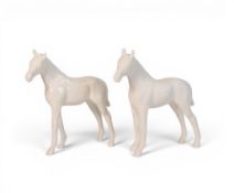 Beswick Large Thoroughbred Foal in Opaque - First Version & White - Second Version. Model 1813.