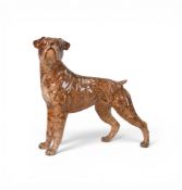 Rare Beswick Boxer in an unusual brindle colourway. Model 3081. Height 14cm