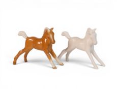 Beswick Stretched Foal in White Satin & Palomino. Model No 815. Height 8cm