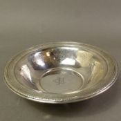 Sterling silver dish, monogrammed, 187g.