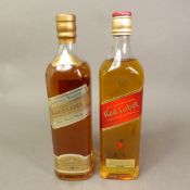 Two bottles of Johnnie Walker Scotch Whisky Gold Label 40%vol & Red Label 43%vol 70cl (2)