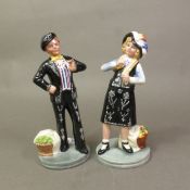 Royal Doulton figurines Pearly Girl HN2769 and Pearly Boy HN2767 (2).