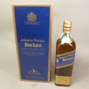 A boxed bottle of Johnnie Walker Blue Label Scotch Whisky 40% ABV, 75cl.