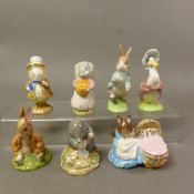 Beswick Beatrix Potter boxed figures, Hunca Munca, Peter Rabbit, Benjamin Bunny, Diggory Diggory