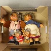 Four Steiff Hedgehog dolls, Micki, Mecki, Macki and Mucki, tallest 27cm (4).