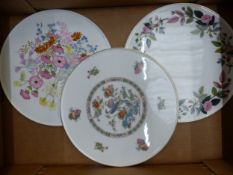 A trio of Wedgwood gateau plates in the Kutani Crane, Hathaway Rose and Meadow Sweet patterns (3).