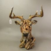 In the manner of Matt Buckley/Edge, resin figural head of a Stag, height 41cm.