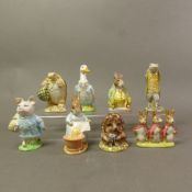 Beswick Beatrix Potter figures, Flopsy Mopsy and Cottontail, Old Mr Prickle Pin, Cecily Parsley, Sir