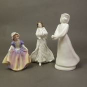 Three Royal Doulton figures, Dinky Do HN1678, Christmas Day HN3488 and Bridesmaid HN4373 (3).