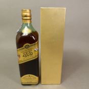 Johnnie Walker Kilmarnock 400 commemorative blended scotch whisky. Aged in oak for 15 years, 43%
