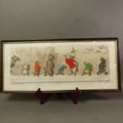 Boris O' Klein, Dirty Dogs of Paris series hand coloured print 'Sus Au Curieux', pencil signed lower