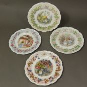 Set of four Brambly Hedge Four Season's plates, diameter 21cm, marked as colour proof pieces (4).
