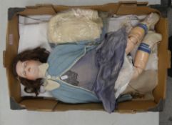 Vintage doll made by Heubach-Koppelsdorf (250-6), bisque head with sleep eyes, mohair/human hair,