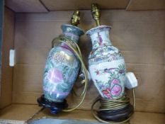 Two non matching modern Oriental table lamps (2).