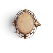 9ct rose gold hallmarked framed cameo, 4.52g gross.