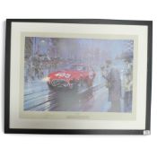 Large limited edition print, Mille Miglia 1951, by Nicholas Watts, driven by Gigi Villoresi & co-