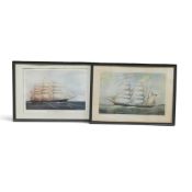 F. Tudgay framed print, Cutty Sark - 1869, together with Ed Adam of Havre print, The Victoria. (H: