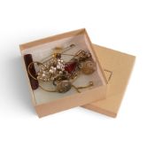 A small collection of costume jewellery including Silver, gold plated necklet, pendants etc
