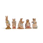 Beatrix Potter Royal Albert Character Figures to include:- Tabitha Twitchit, Lady Mouse made a