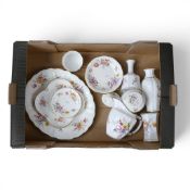 Royal Crown Derby Posies to include teapot, oval serving platter, clover shaped dish, shallow