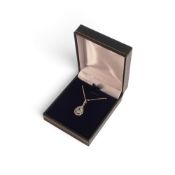 9k yellow gold Tourmaline & diamonds pendant & 9ct chain length 50cm. With COA, 3.37g