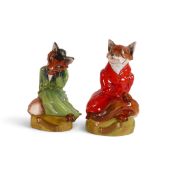 A pair of Huntsman Fox & Mrs Fox china figures (2)