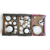 Coalport Athlone Brown pattern part coffee and dinner set to include coffee pot, sugar bowls with