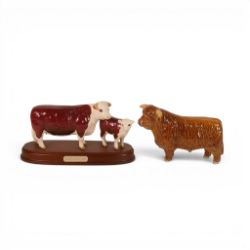 Two Beswick items to include a Beswick Connoisseur Cattle series model of a Hereford Cow & Calf on