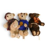 Three Steiff 'Four Seasons Bears series' to include:- Blonde growling Hamish Bear(654459)Wearing his