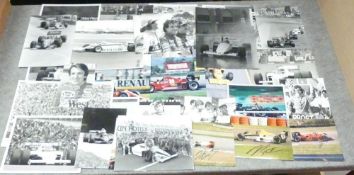 An interesting collection of approximately 30 F1 and race car photographs from 1980's featuring