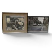 Vintage black and white photograph capturing no.60 Porsche 911, C. Ferlaino Racing in the 1966 Targa