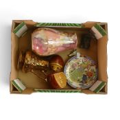A mixed selection of ceramics to include:- A multi coloured lustre Vase J. Fryer Style, Wade