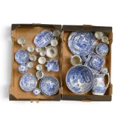 A selection of Spode Italian pattern blue & white tea wares to include Water Jug, Fruit bowl,
