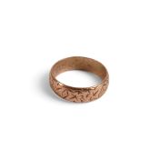 9ct rose gold wedding ring, size Q,4.3g.
