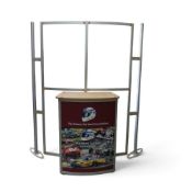 Curved modular aluminium frame/stand for trade/exhibit shows, together with portable pop-up