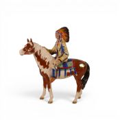 Beswick Figure of Native American on a Skewbald Horse, model no.1391. (H: 21cm)