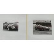 Photograph album featuring Sir Stirling Moss racing various cars throughout his career, some are