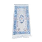 Peking style wool rug/runner with floral decoration, blue border and cream. Courier/collection